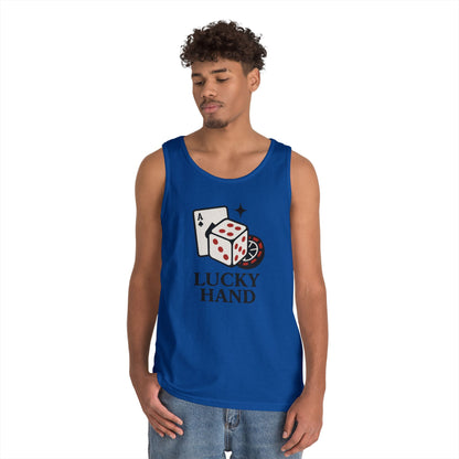 Lucky Hand Unisex Tnak Top, Gambling Tee, Casino Wear, Good Luck Gift, Poker T-Shirt, Casual Vintage Style, Gym Clothing