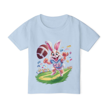 Touchdown Bunny Toddler T-Shirt - Fun Easter Football Shirt for Kids, Playful Bunny Sports Tee, Spring Game Day Outfit, Kids Easter Gift