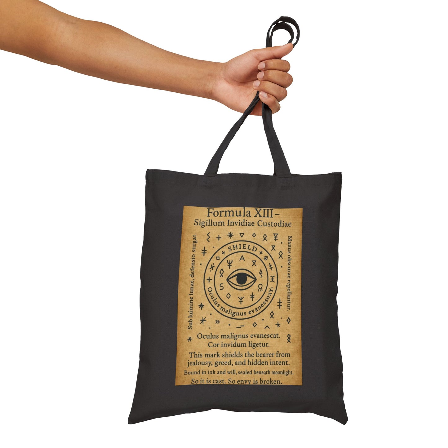 Sigil of Protection from Envy Tote Bag, Evil Eye Ward Symbol, Occult Energy Shield, Witchy Canvas Bag, Mystic Charm Art, Boho Chic