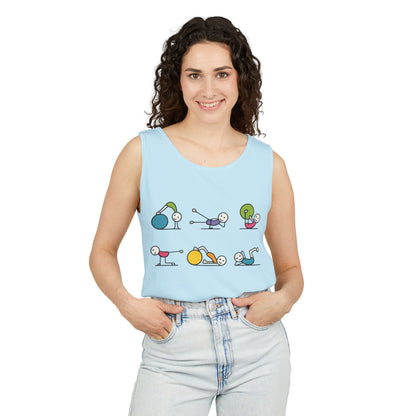 Womens Garment-Dyed Tank Top, Fit Fun Pilates Womens Tank Top, Cute Workout Shirt, Funny Yoga Gym Top for Women