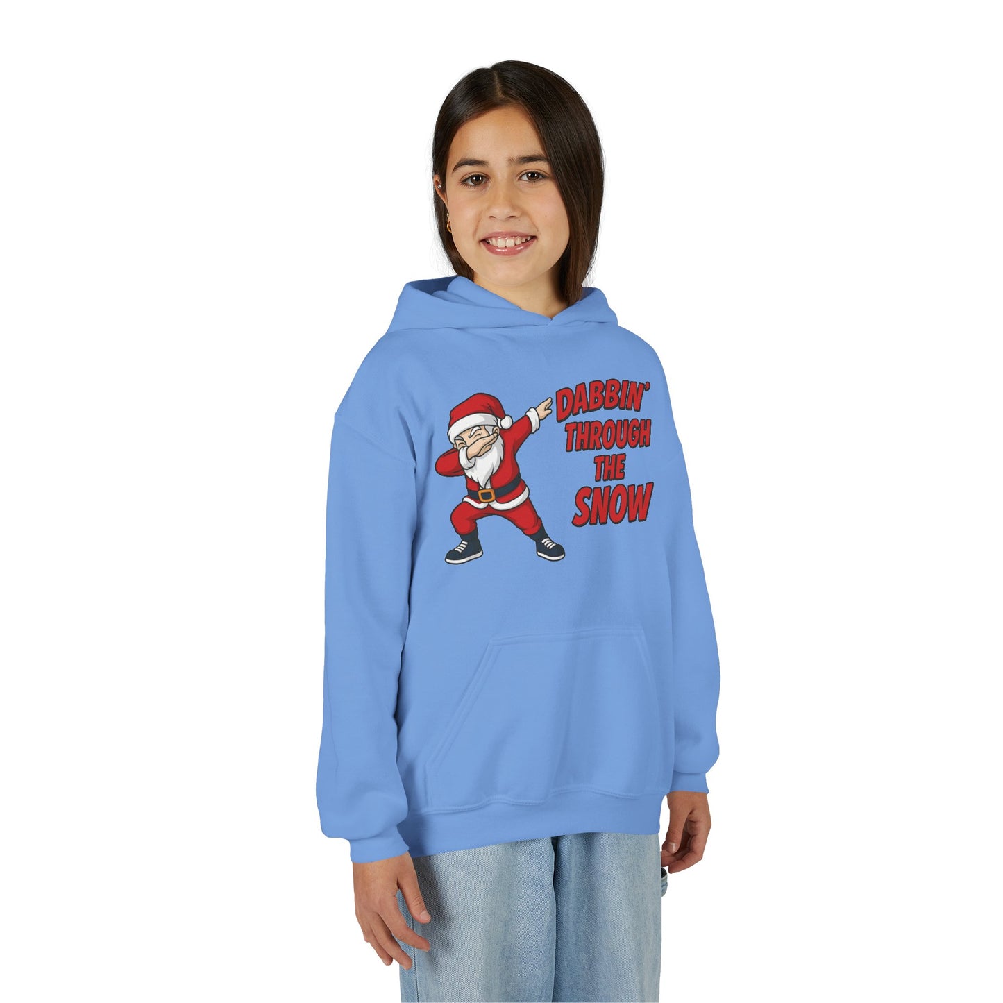 Dabbin Santa Youth Christmas Hoodie, Funny Holiday Sweatshirt for Boys