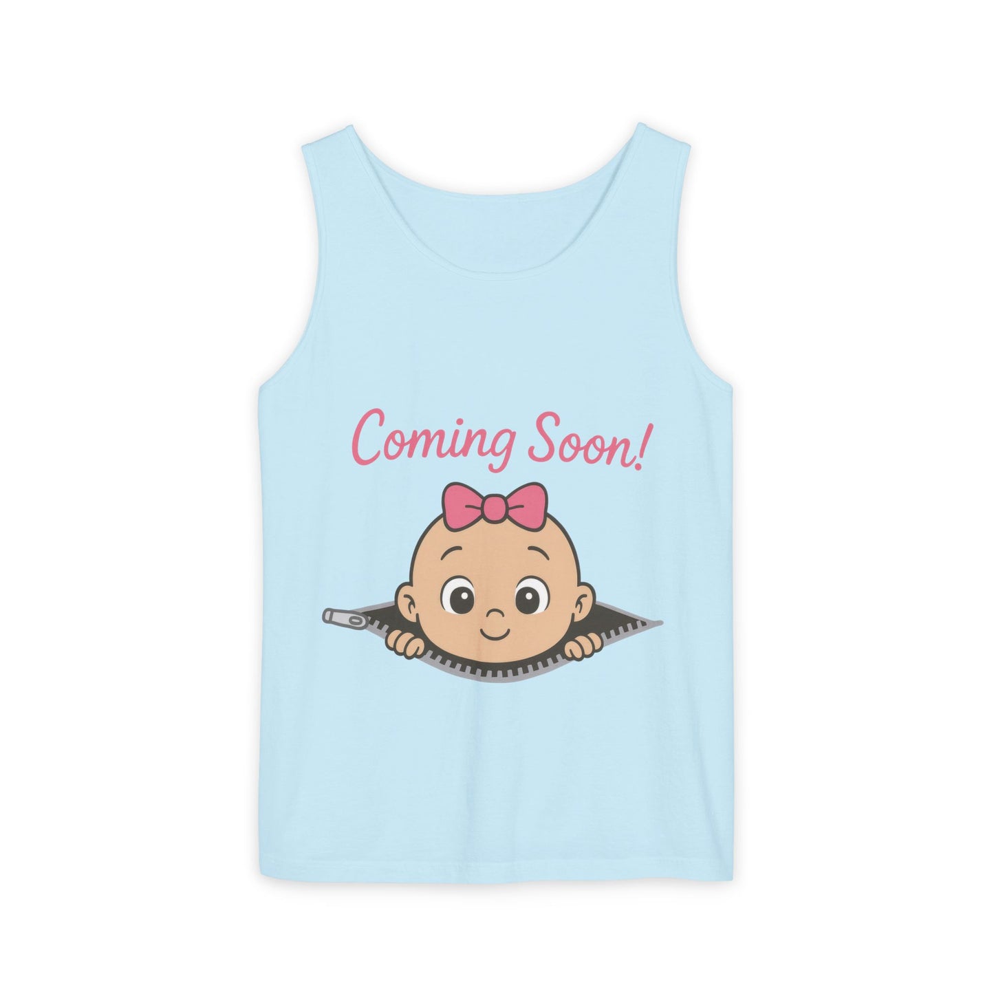 Coming Soon Maternity Tank Top, Cute Baby Girl Pregnancy Announcement Shirt, Expecting Mom Gift, Gender Reveal Tee, Baby Shower Gift