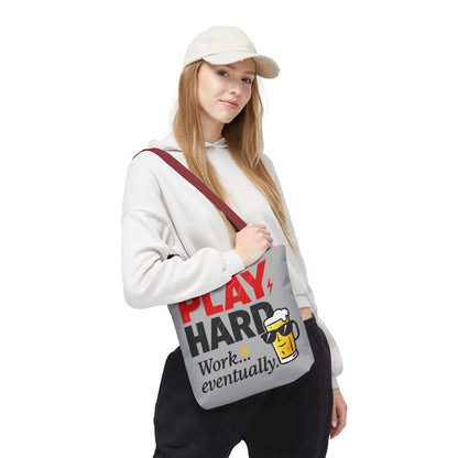 Play Hard Tote Bag - Fun, Stylish, Tote for Work & Play, Summer, Gift, Beach Bag, Everyday Carry, Beach Weekender Bag, large canvas bag