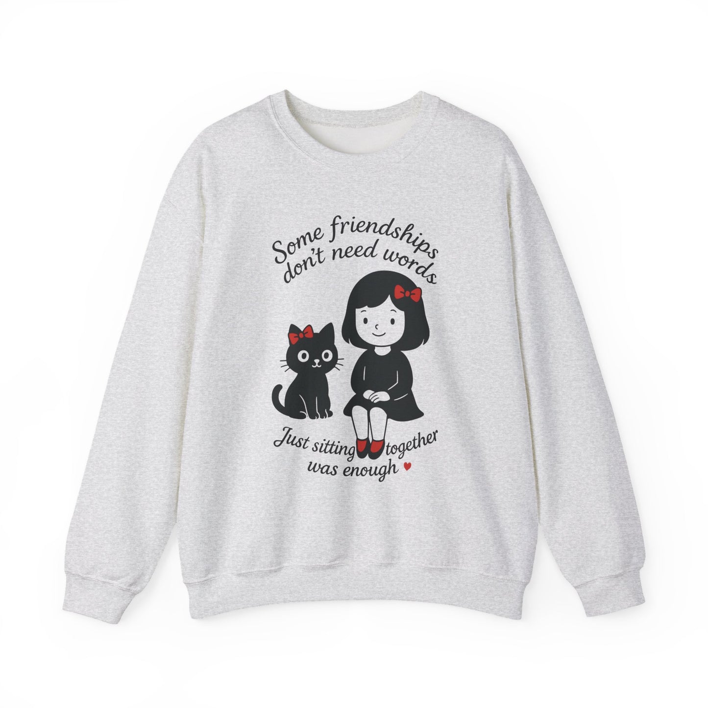 Friendship Womens Sweatshirt - Cozy Womens Crewneck with Cute Cat Design, Perfect Gift for Cat Lovers, Friendship Day, Casual Wear