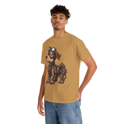 Cyberpunk Pup Design Mens Tee, Steampunk Dog Tee, Dog Lover Gift, Vintage Style, Fun Graphic Tee, Quirky Pet Apparel