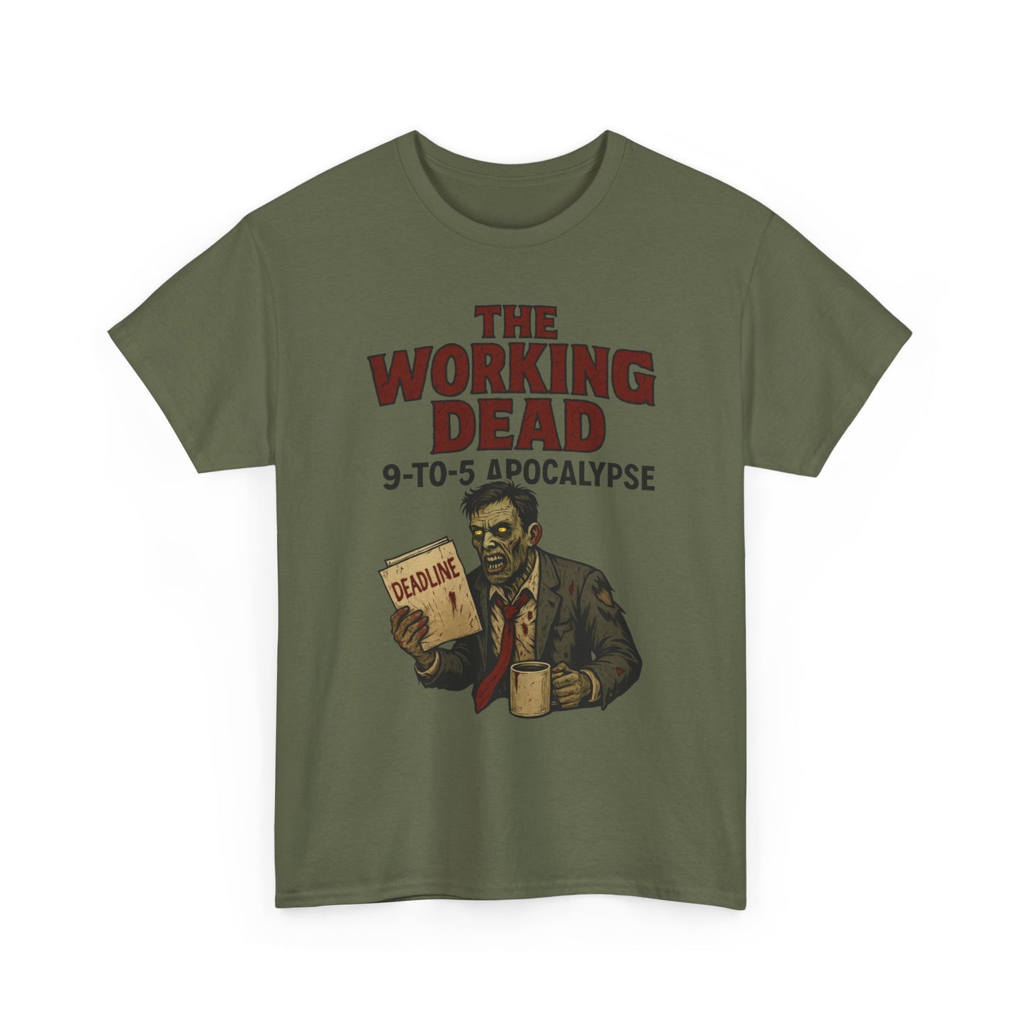 The Working Dead 9-to-5 Apocalypse Men's T-Shirt, Funny Horror Office Zombie Tee, Halloween Zombie Top, Work Humor Sweatshirt