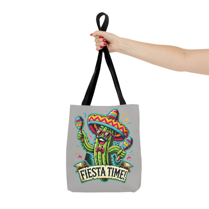 Fiesta Time Cactus Tote Bag, Funny Mexican Party Gift, Sombrero Maracas Print, Cinco de Mayo Bag, Summer Festival Tote, Beach Bag, Shopping