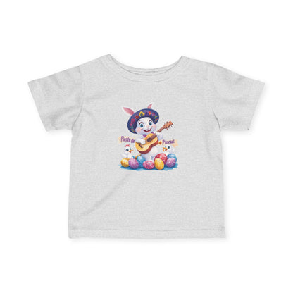 Fiesta de Pascua Baby T-Shirt - Cute Mexican Easter Bunny Tee with Guitar, Fun Spring Outfit for Infants 6 - 24 Months, Holiday Gift Idea