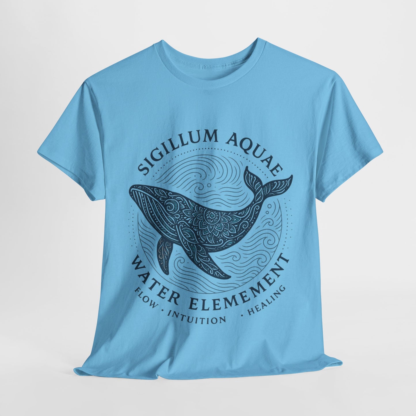 Water Element Whale Tee, Sigillum Aquae Symbol, Flow Intuition Healing, Spiritual Ocean Totem Tee, Nature Energy Shirt, Mindfulness Fashion