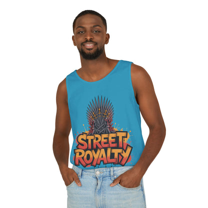 Street Royalty Men's Tank Top, Graffiti Crown Graphic Muscle Shirt, Urban Streetwear Sleeveless Skate Style