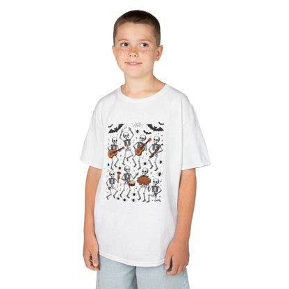 Cute Dancing Skeleton Halloween T-Shirt for Girls Boys, Funny Spooky Band Tee, Kids Halloween Party Top, Cute Fall Outfit Gift