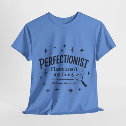 Funny Perfectionist T-Shirt for Women, No Flaws Detected Graphic Tee, Minimalist Humor Shirt, Gift for OCD, Flawless Queen