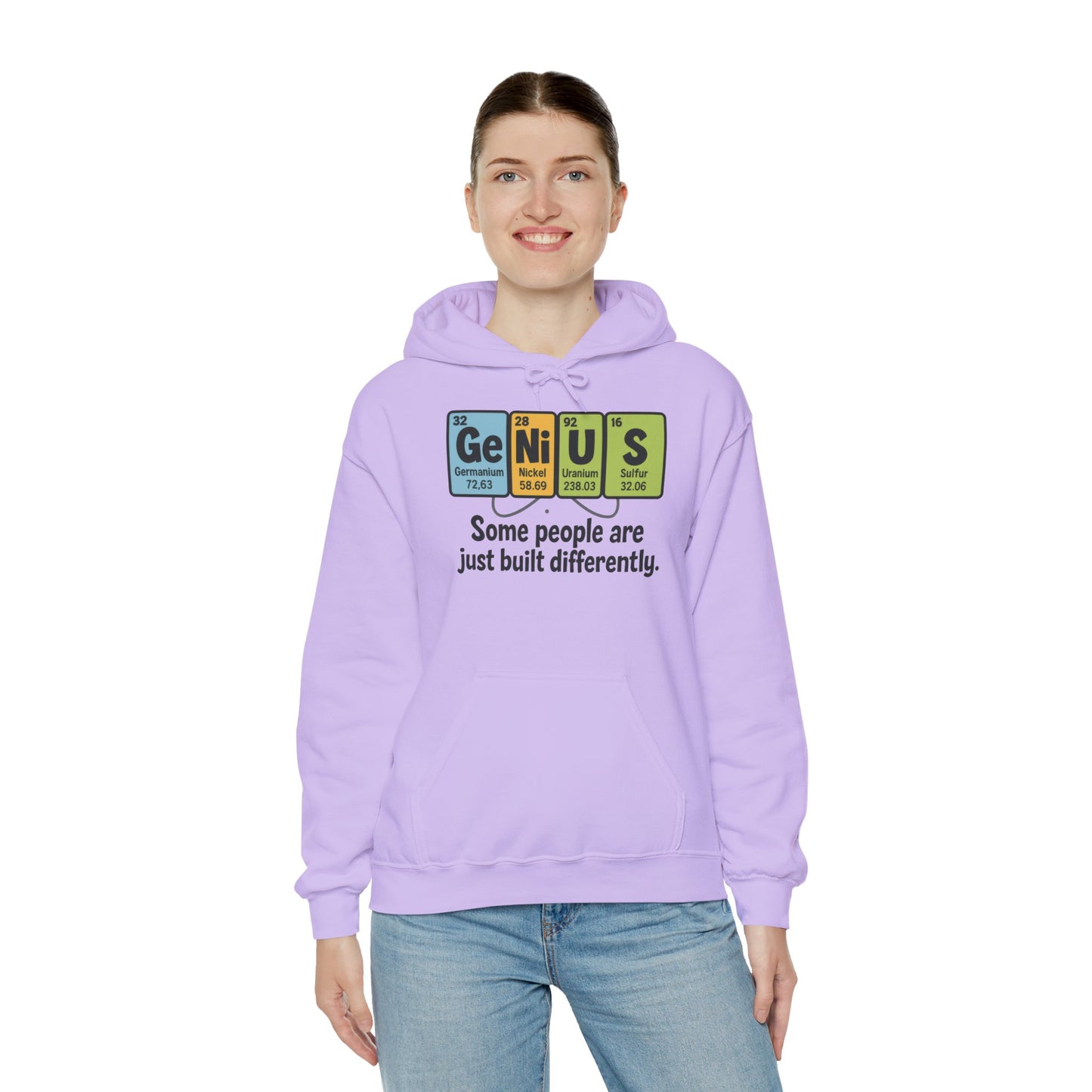 Funny Womens Genius Hoodie, Periodic Table Science Pullover, Nerdy Chemistry Sweatshirt for Her, Science Lover Apparel, Funny Chemistry Gift