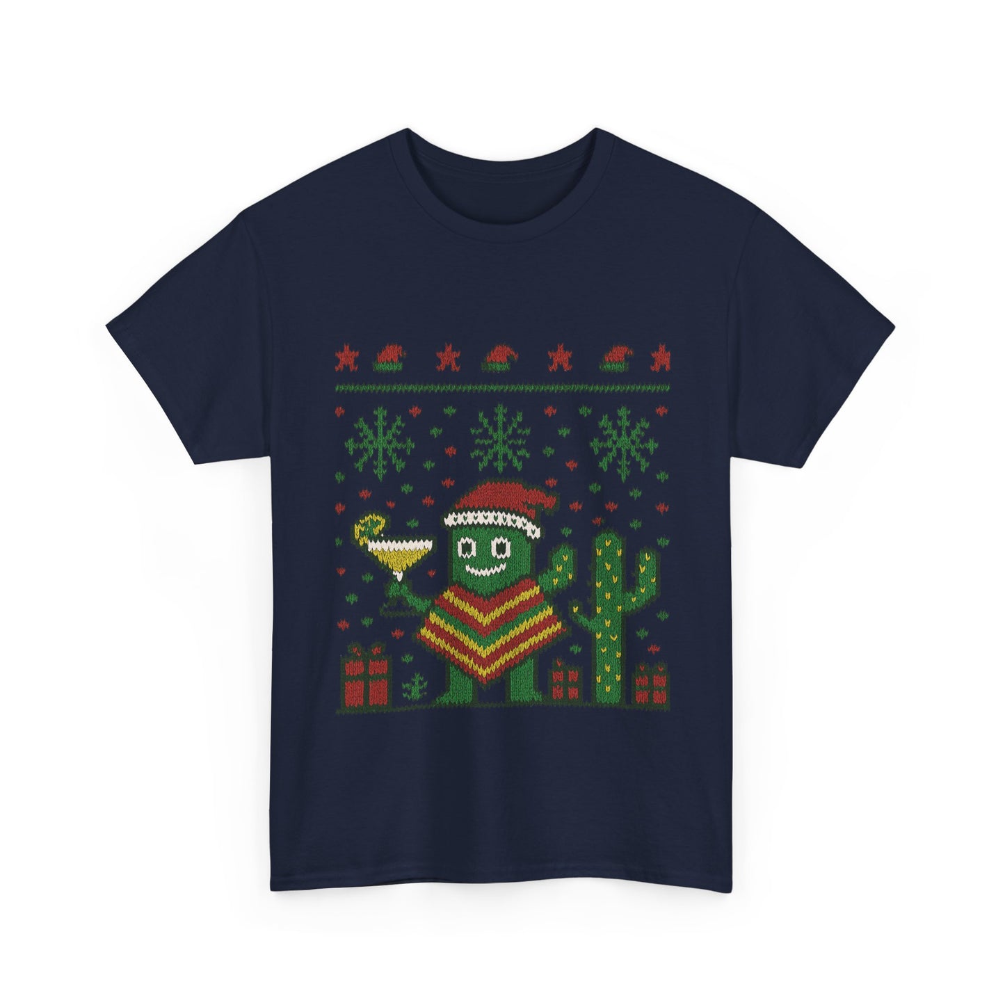 Festive Cactus Christmas Shirt, Funny Holiday Santa Hat Tee for Women, Women's Funny Xmas Shirt