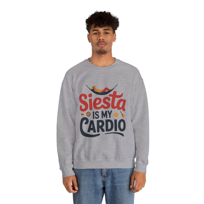 Men's Heavy Blend™ Crewneck Sweatshirt, Siesta Is My Cardio Funny Mens Sweatshirt Spain Gift