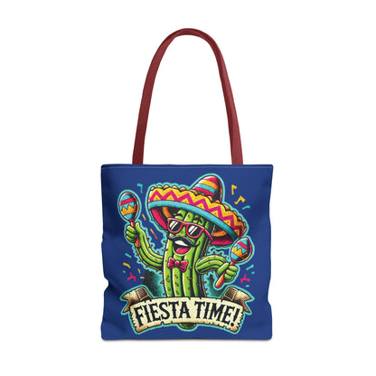 Fiesta Time Cactus Tote Bag, Funny Mexican Party Gift, Sombrero Maracas Print, Cinco de Mayo Bag, Summer Festival Tote, Beach Bag, Shopping