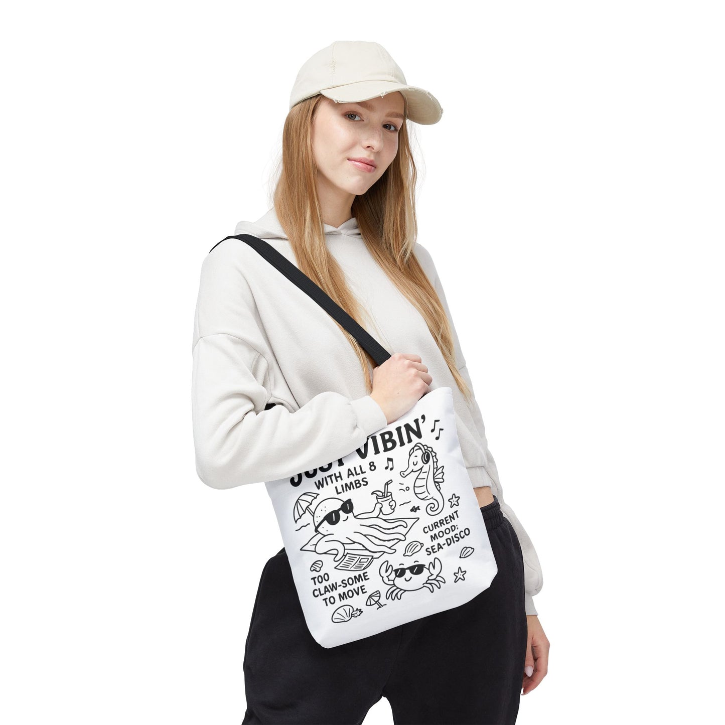 Fun Sea-Themed Tote Bag, Beach Accessories, Summer Vibes, Gift for Ocean Lovers, Reusable Shopping Bag, Cute Beach Tote