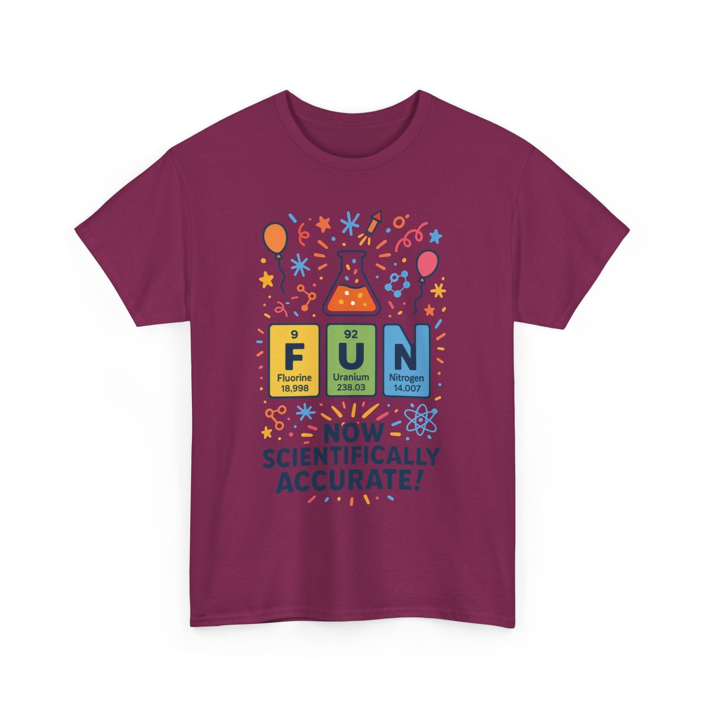 Fun Science Unisex Heavy Cotton Tee, Perfect for STEM Lovers, Gift for Science Teachers, FUN Periodic Table Tee,Nerdy Unisex Shirt