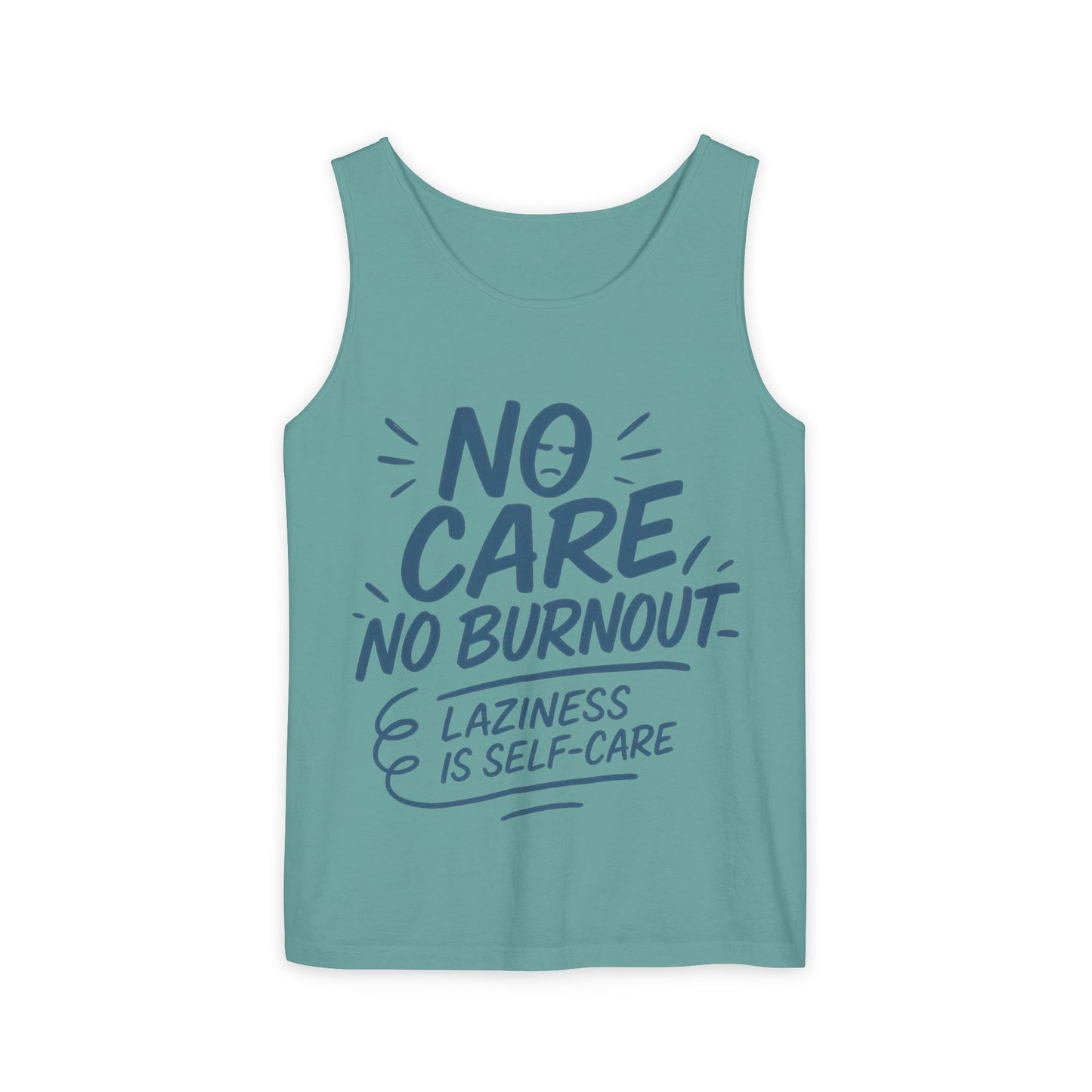 Mens Lazy Life Tank Top, No Care No Burnout Funny Quote, Workout Gym Sleeveless Shirt, Humor Gift for Him, Gift for Mental Health Awareness