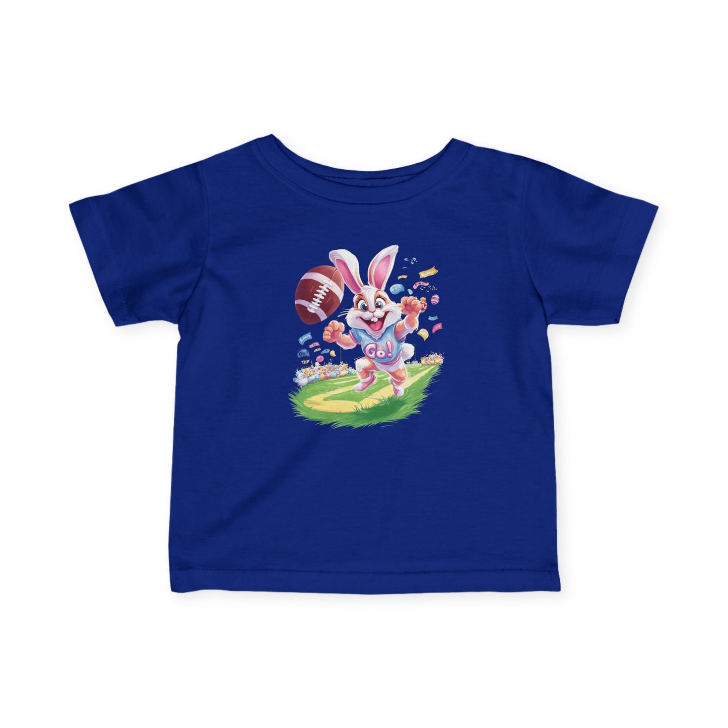 Touchdown Bunny Infant Tee - Funny Football Easter Shirt for Babies, Sporty Bunny Baby T-Shirt, Spring Gift for 6-24 Months, Easter Gift