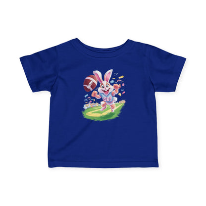 Touchdown Bunny Infant Tee - Funny Football Easter Shirt for Babies, Sporty Bunny Baby T-Shirt, Spring Gift for 6-24 Months, Easter Gift