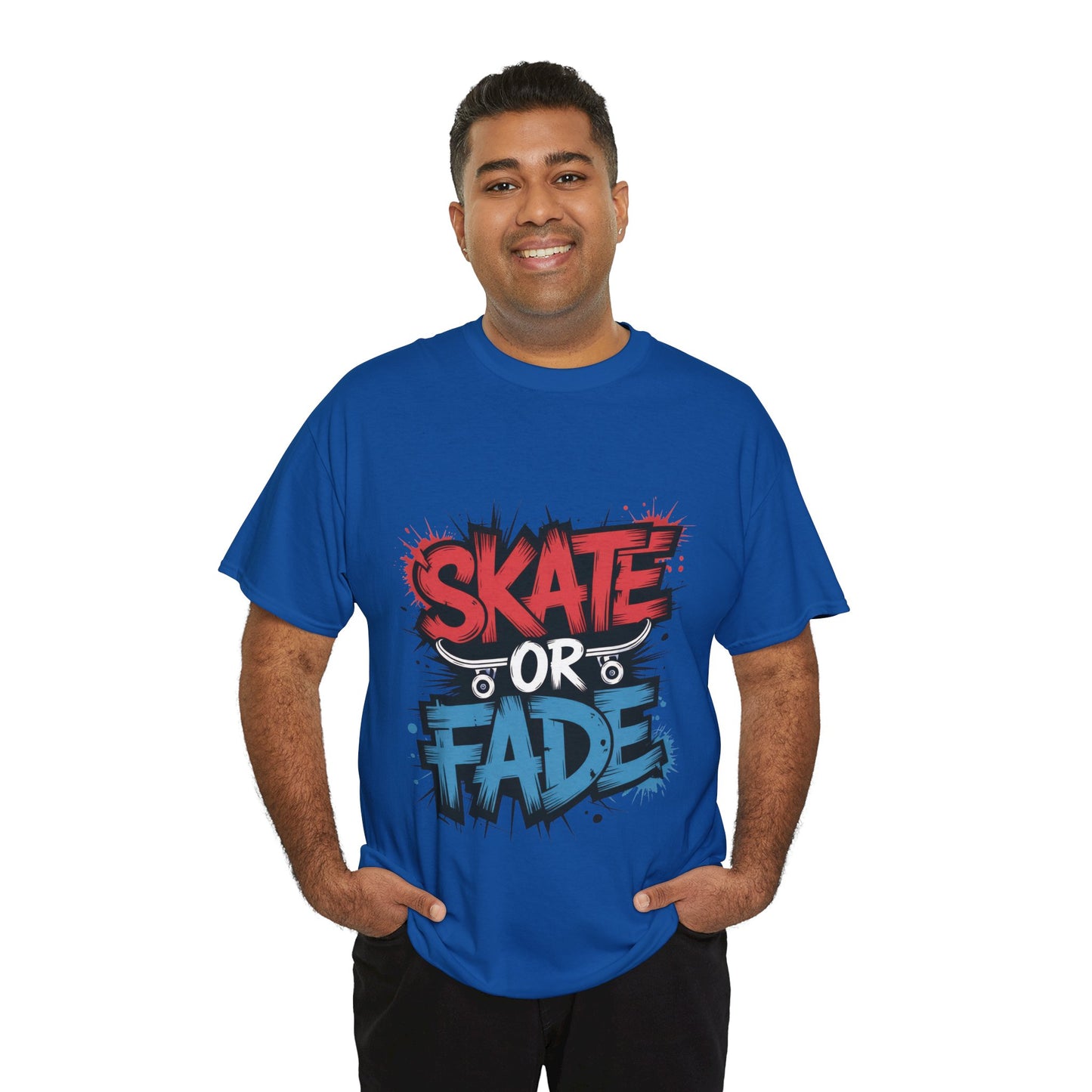 Skate Or Fade Men's T-Shirt, Graffiti Skateboarding Graphic Tee, Urban Streetwear Skater Top