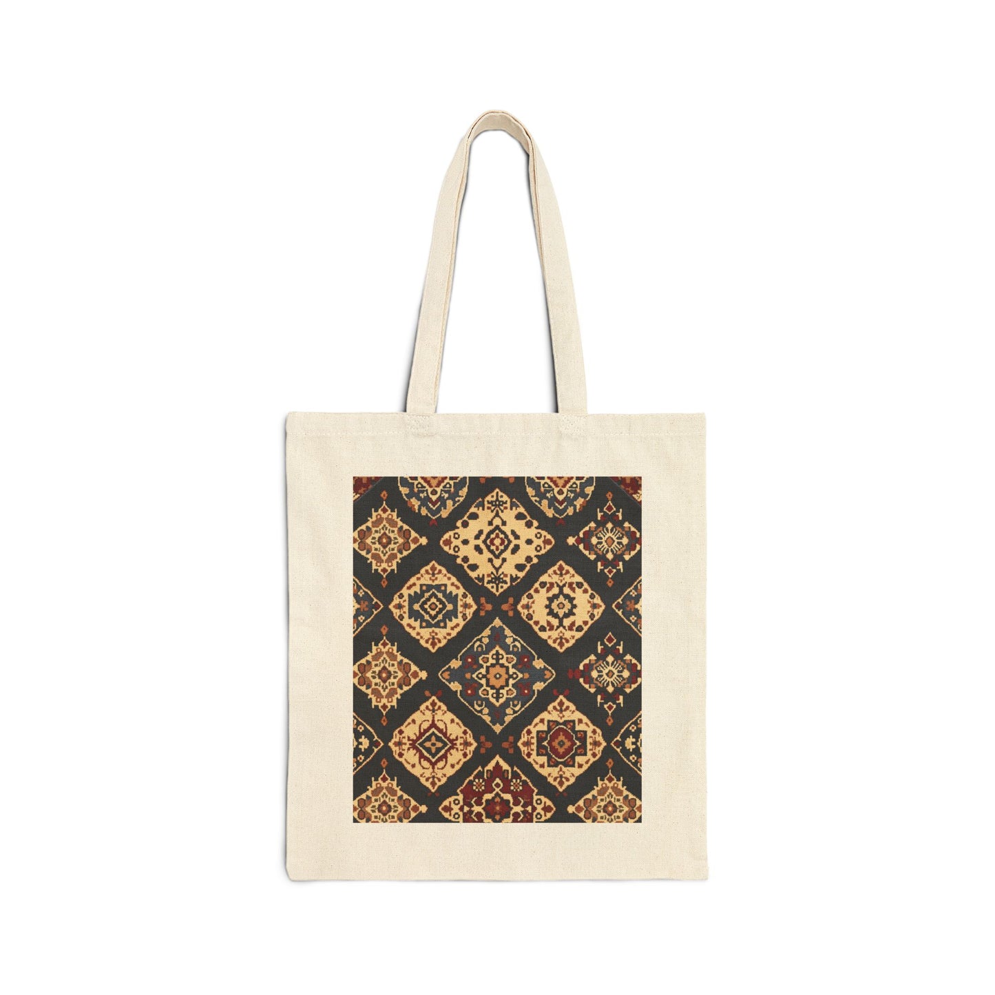 Bohemian Pattern Cotton Canvas Tote Bag, Eco-Friendly Shopping Bag, Art Tote, Beach Bag, Gift for Her, Market Tote