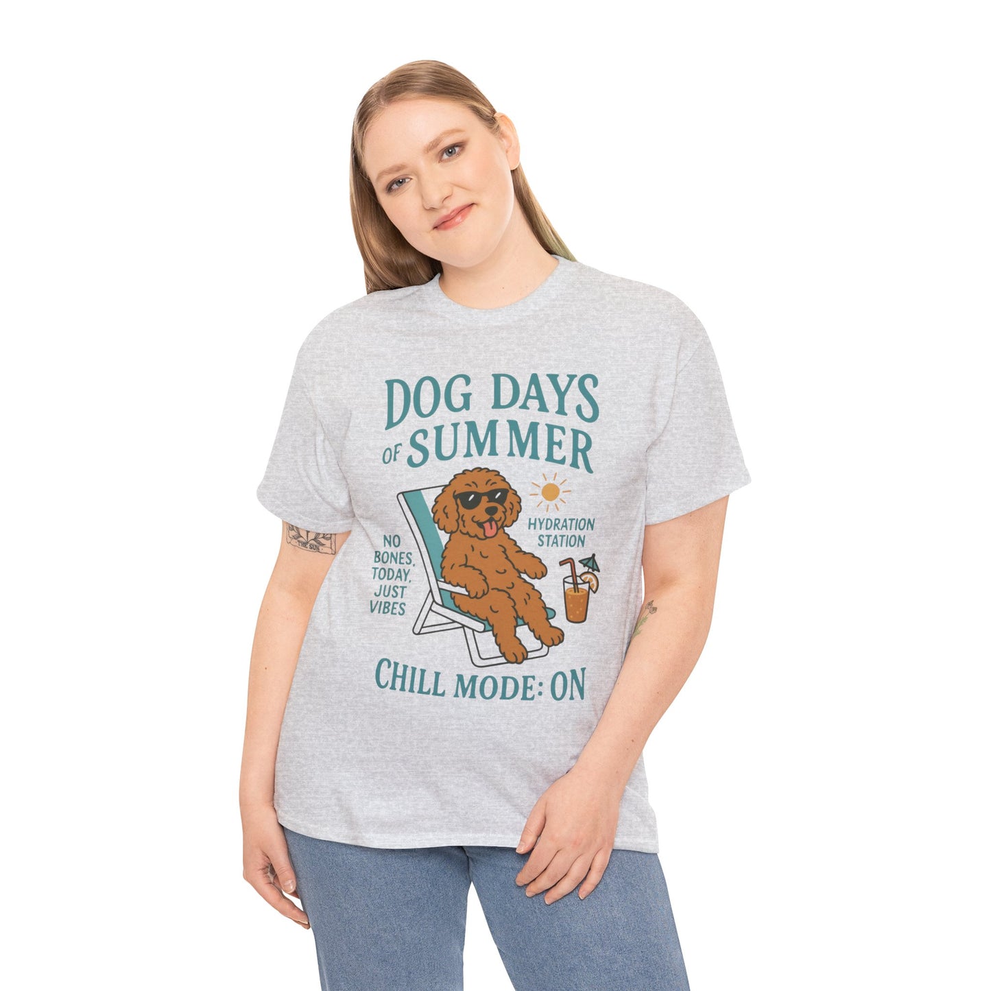 Dog Days of Summer Shirt, Funny Cute Dog Graphic Womens T-Shirt, Chill Mode ON Tee, Summer Puppy Vibes Gift, Dog Lover Gift
