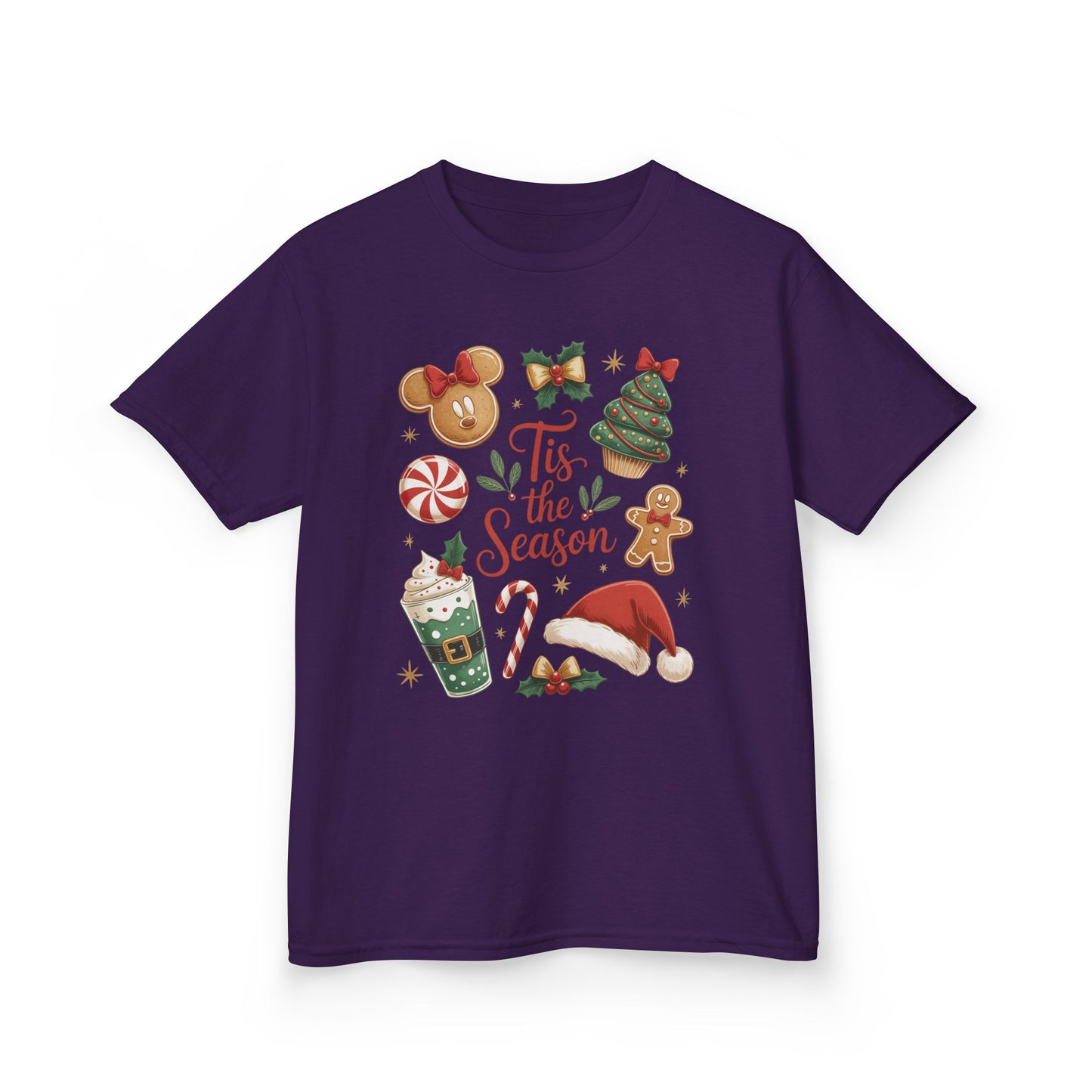 Tis the Season Christmas Shirt for Girls, Cute Holiday Cookie Tee, Kids Heavy Cotton™ Tee