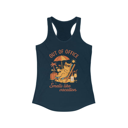Cat Womens Tank, Funny Vacation Tee with Cool Cat, Summer Beach Relax Shirt, Gift for Her, Funny Cat Lover Gift, Summer Apparel Tank Top