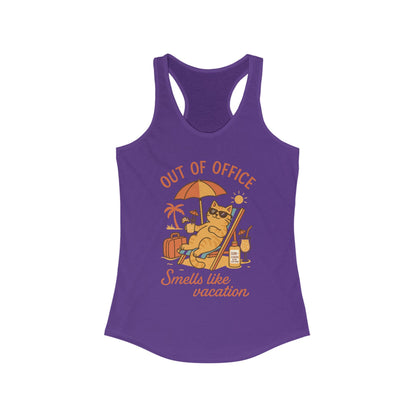 Cat Womens Tank, Funny Vacation Tee with Cool Cat, Summer Beach Relax Shirt, Gift for Her, Funny Cat Lover Gift, Summer Apparel Tank Top