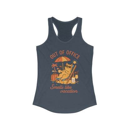 Cat Womens Tank, Funny Vacation Tee with Cool Cat, Summer Beach Relax Shirt, Gift for Her, Funny Cat Lover Gift, Summer Apparel Tank Top