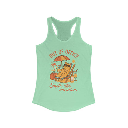 Cat Womens Tank, Funny Vacation Tee with Cool Cat, Summer Beach Relax Shirt, Gift for Her, Funny Cat Lover Gift, Summer Apparel Tank Top