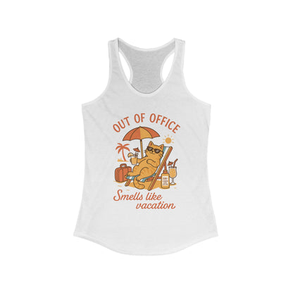 Cat Womens Tank, Funny Vacation Tee with Cool Cat, Summer Beach Relax Shirt, Gift for Her, Funny Cat Lover Gift, Summer Apparel Tank Top