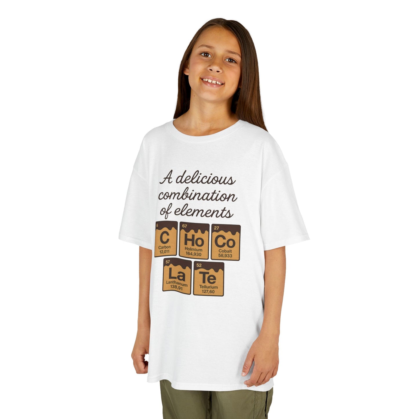Funny Chocolate Science Young Girl T-Shirt, Choco-LaTe Element Shirt, Sweet Science Gift, Children's Gift, Birthday Party