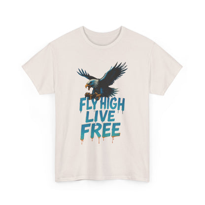 Fly High Live Free Eagle Graphic Mens T-Shirt, Eagle Tee, Fly Free Tee, Wild Flight