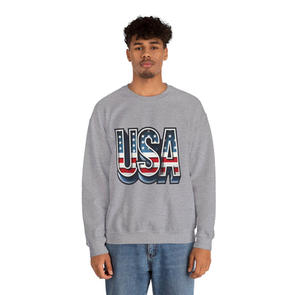 USA Patriotic Crewneck Sweatshirt for All Seasons, Cozy Sweatshirt for Independence Day, Casual Wear, Gift for Friends and Family