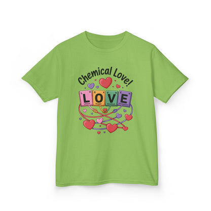 Kids Love Chemistry Girl Tee - Cute Gift for Science Lovers, Valentine's Day, Fun Classroom Wear, Adorable Kids Shirt, Colorful Kids Apparel