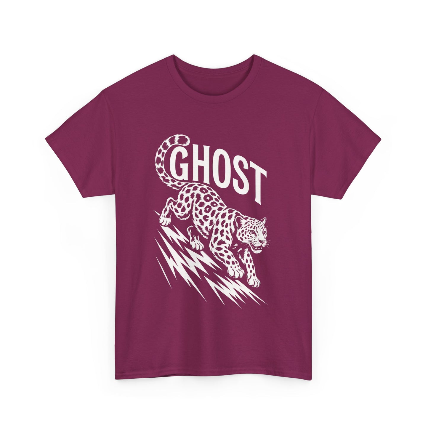 Ghost Leopard Graphic Tee, Mens T-Shirt, Casual Wear, Animal Print Top, Gift for Cat Lovers, Halloween Outfit