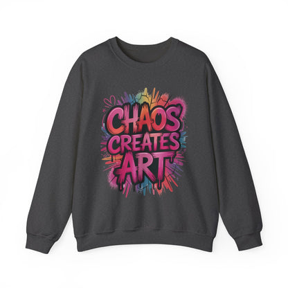 Women's Heavy Blend™ Crewneck Sweatshirt, Chaos Creates Art Graffiti Sweatshirt, Streetwear Sweatshirt