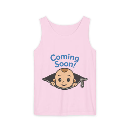 Coming Soon Maternity Tank Top, Cute Baby Boy Pregnancy Announcement Tee, Funny Expecting Mom Gift, Gender Reveal Tee, Baby Shower Top