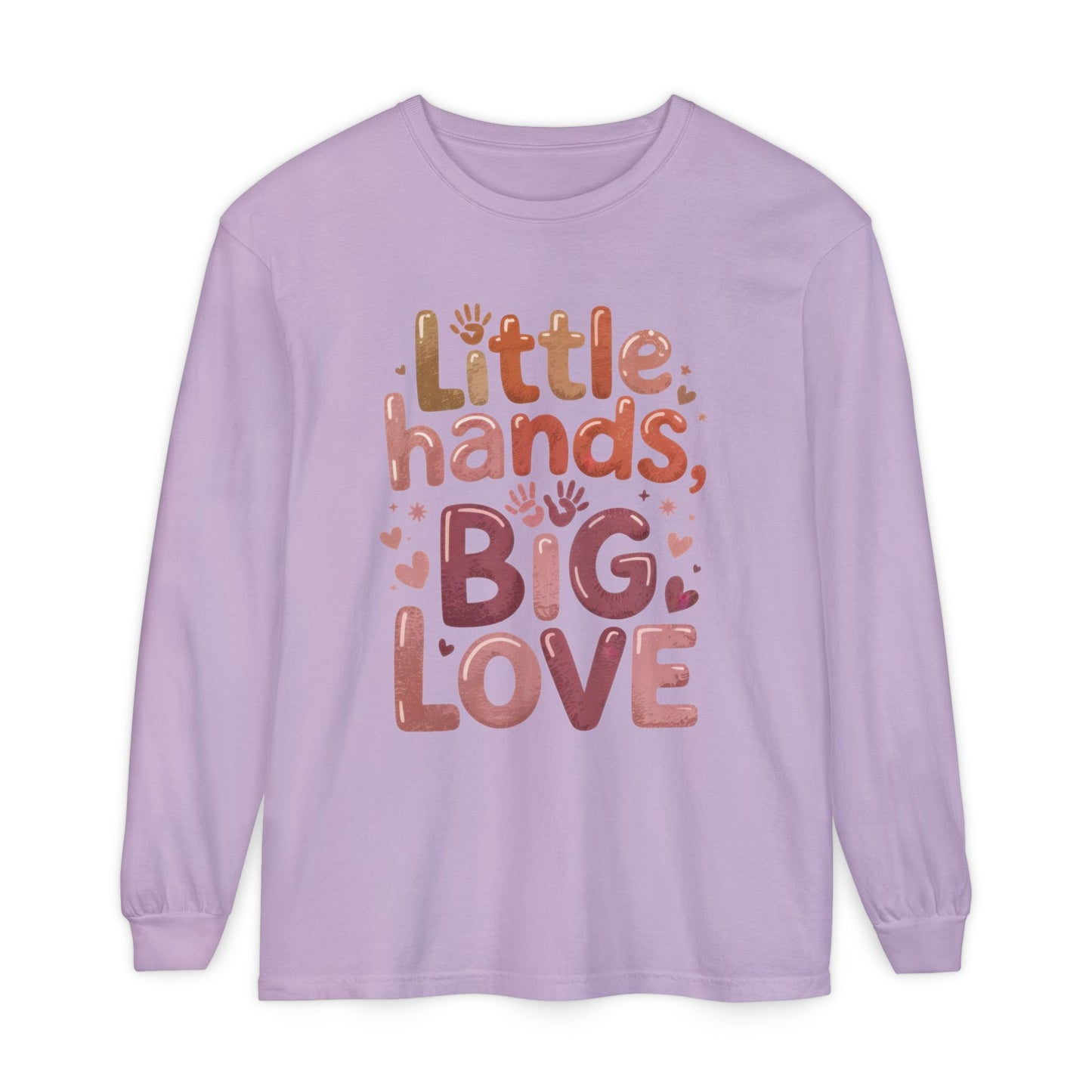 Little Hands, Big Love Long Sleeve T-Shirt, Perfect for Moms Gifts, Cute Mom Long Sleeve T-Shirt, Baby Showers Gift, mother's day Gift