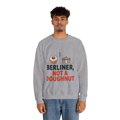 Mens Heavy Blend™ Crewneck Sweatshirt, Berliner Not a Doughnut Funny Berlin Mens Sweatshirt