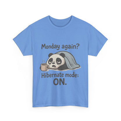 Funny Panda Hibernate Womens Tee, Cute Animal Shirt, Unisex Cotton Tee, Gift for Lazy Days, Monday Motivation T-shirt