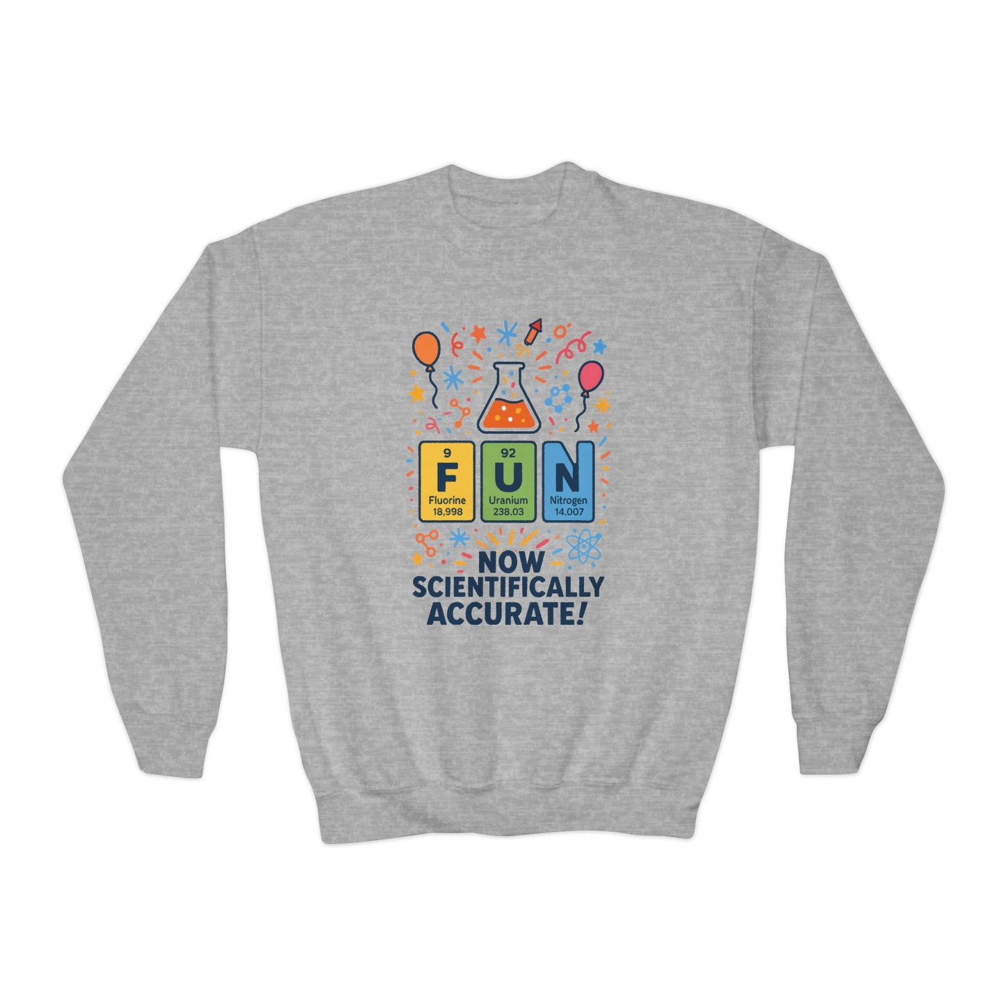Youth Science Fun Sweatshirt, Perfect for STEM Lovers, Birthday Gift, Cozy Classroom Wear, Youth Crewneck