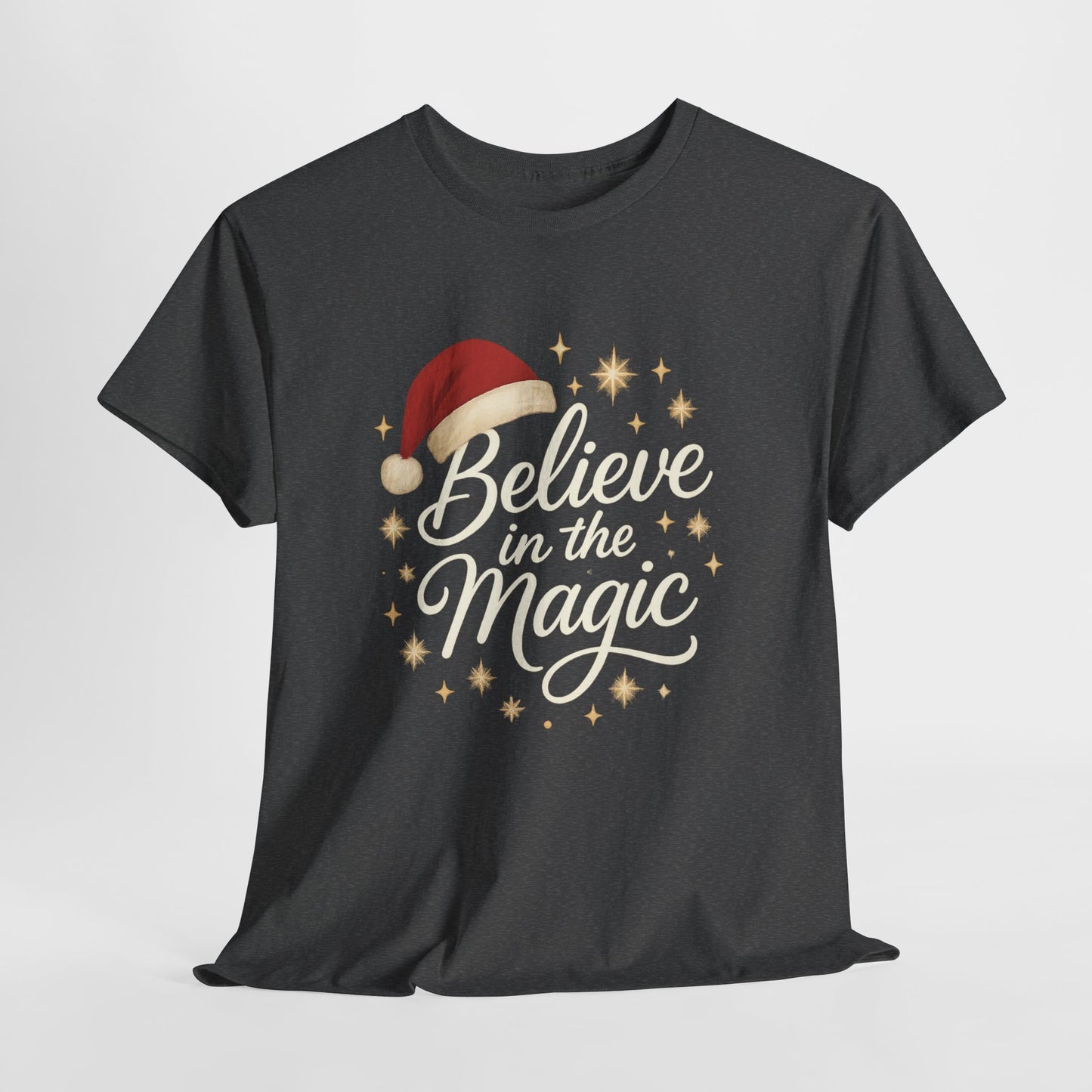 Believe in the Magic Christmas Women's Shirt, Santa Hat Holiday Tee