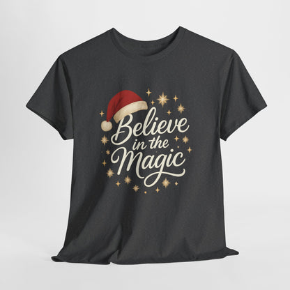 Believe in the Magic Christmas Women's Shirt, Santa Hat Holiday Tee