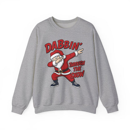 Dabbin Through The Snow Santa Men's Christmas Sweatshirt, Funny Holiday Jumper