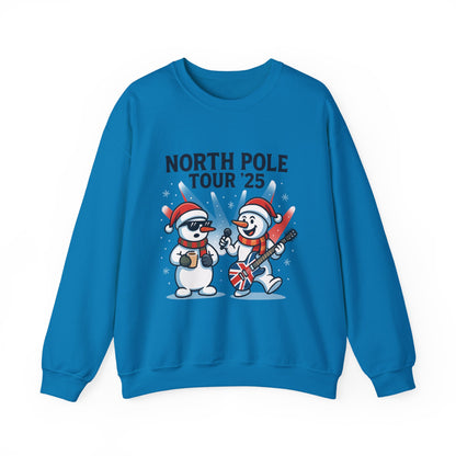 North Pole Tour 25 Men's Christmas Sweatshirt, Funny Rock Band Holiday Jumper