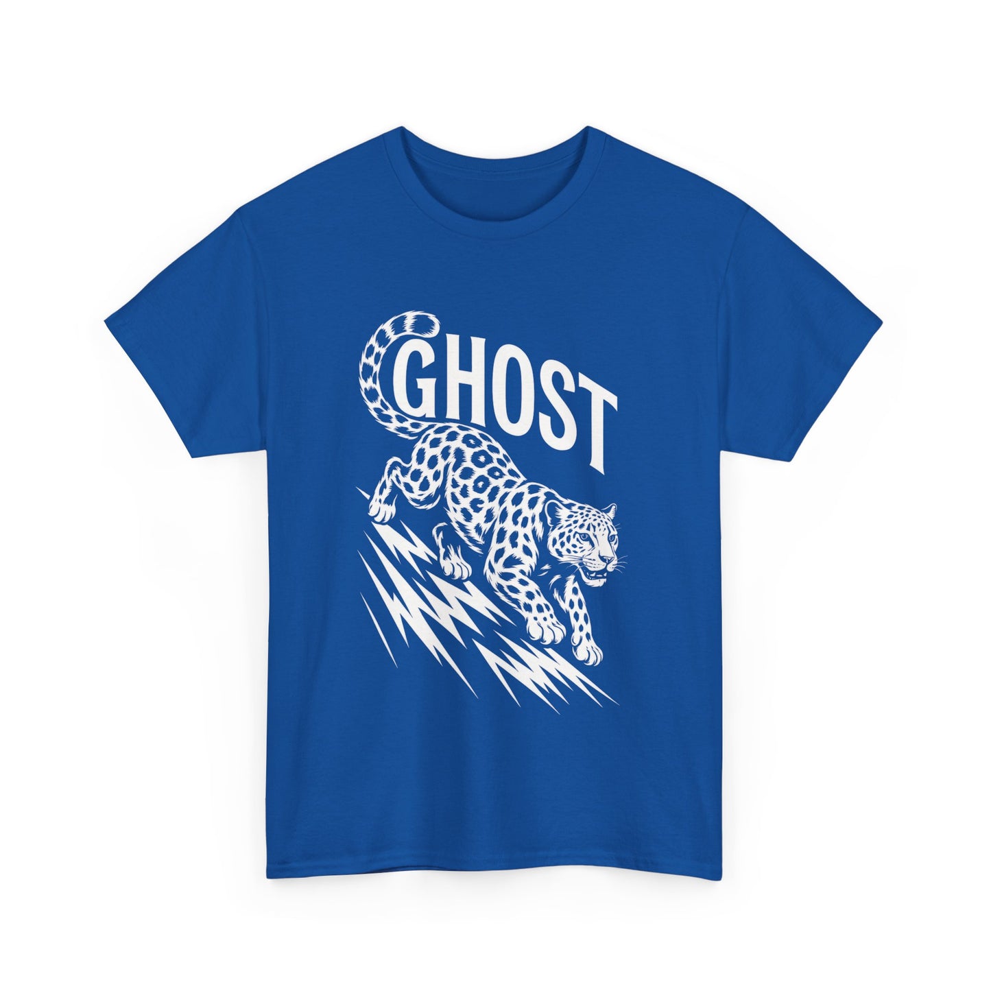 Ghost Leopard Graphic Tee, Mens T-Shirt, Casual Wear, Animal Print Top, Gift for Cat Lovers, Halloween Outfit
